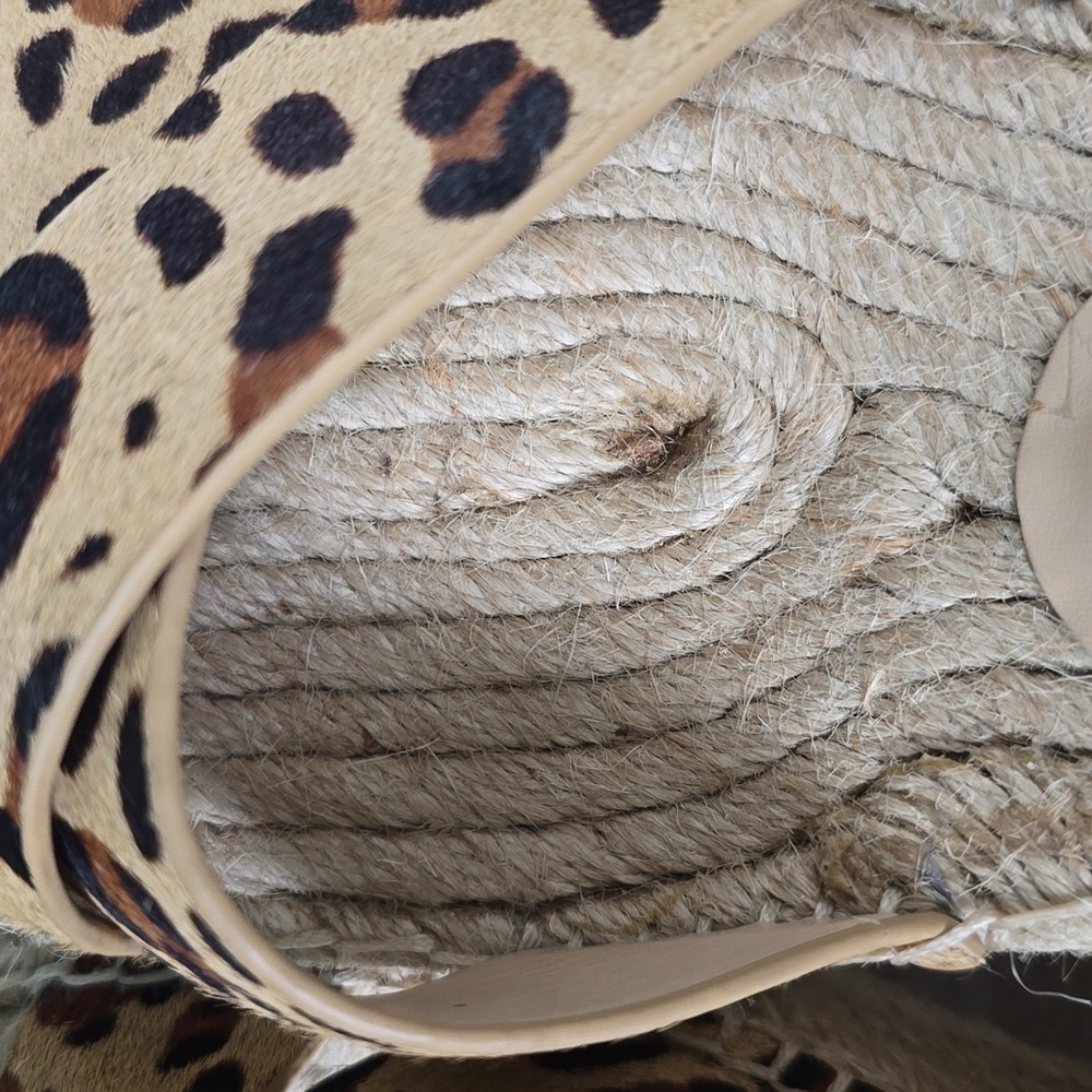Sole Society Audrina Calf Hair Leopard Print Wedge Sandals - Picture 11 of 16